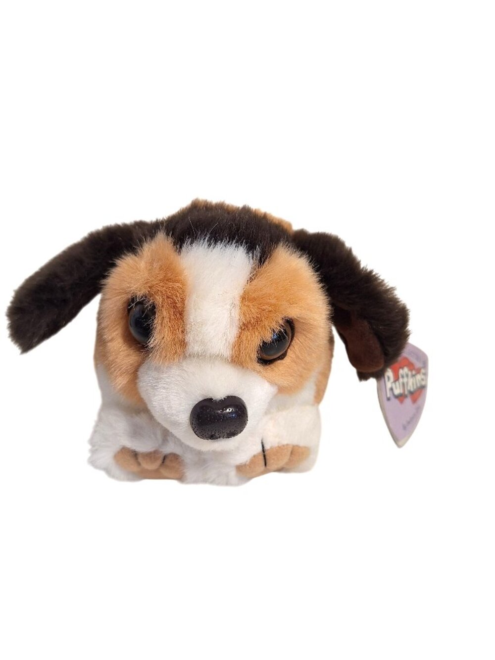 Sherlock Plush Beagle Hound Dog Puffkins 1994 Tags Swibco Brown White Vintage - Picture 1 of 7